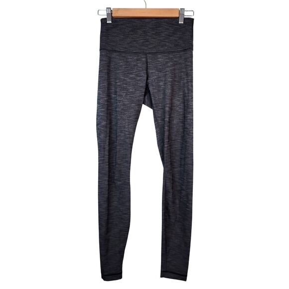 Lululemon Wunder Under Gray Heathered Leggings High Rise Size 6 - Picture 1 of 8